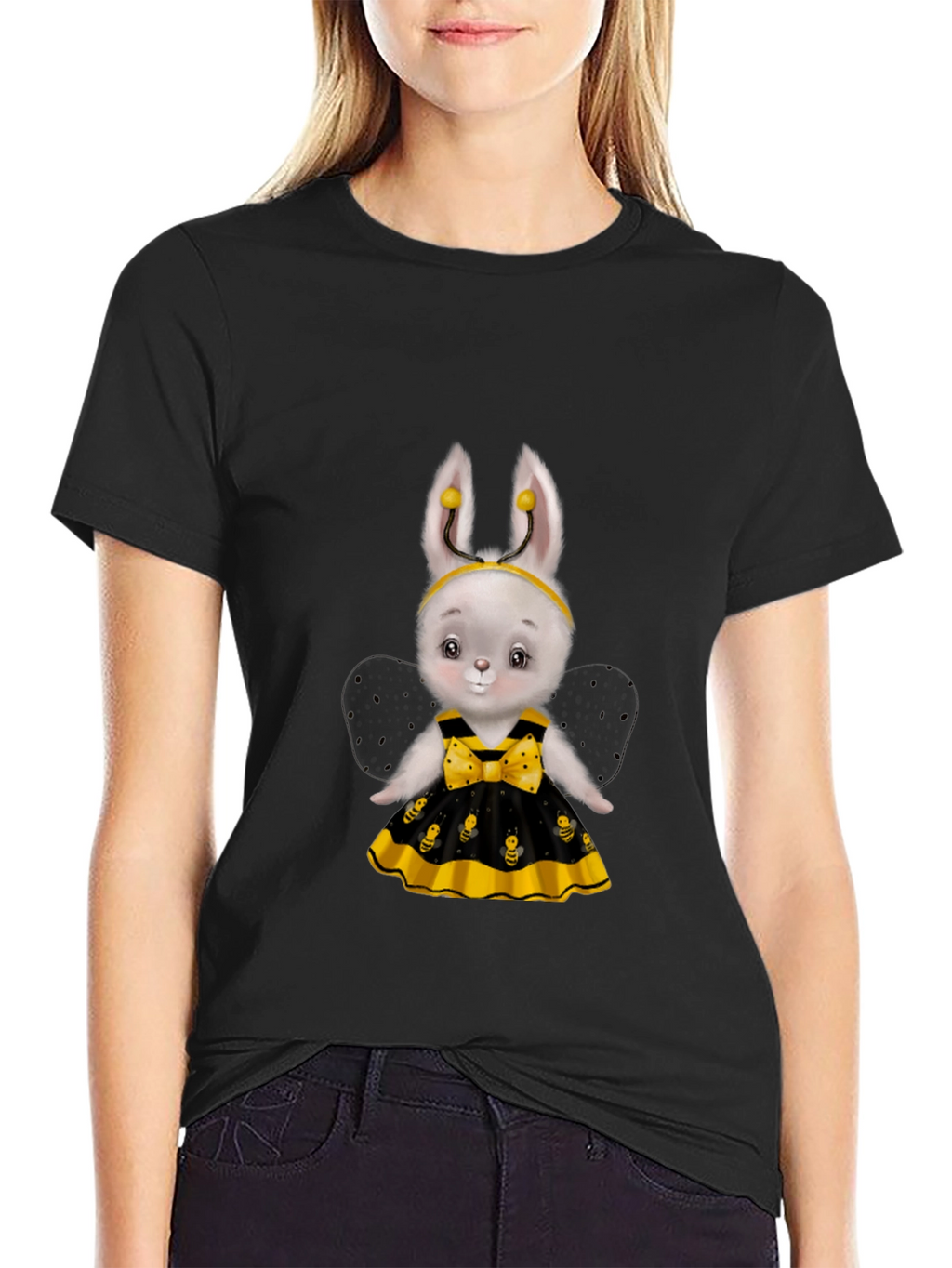 Cute Bee Bunny T-Shirt