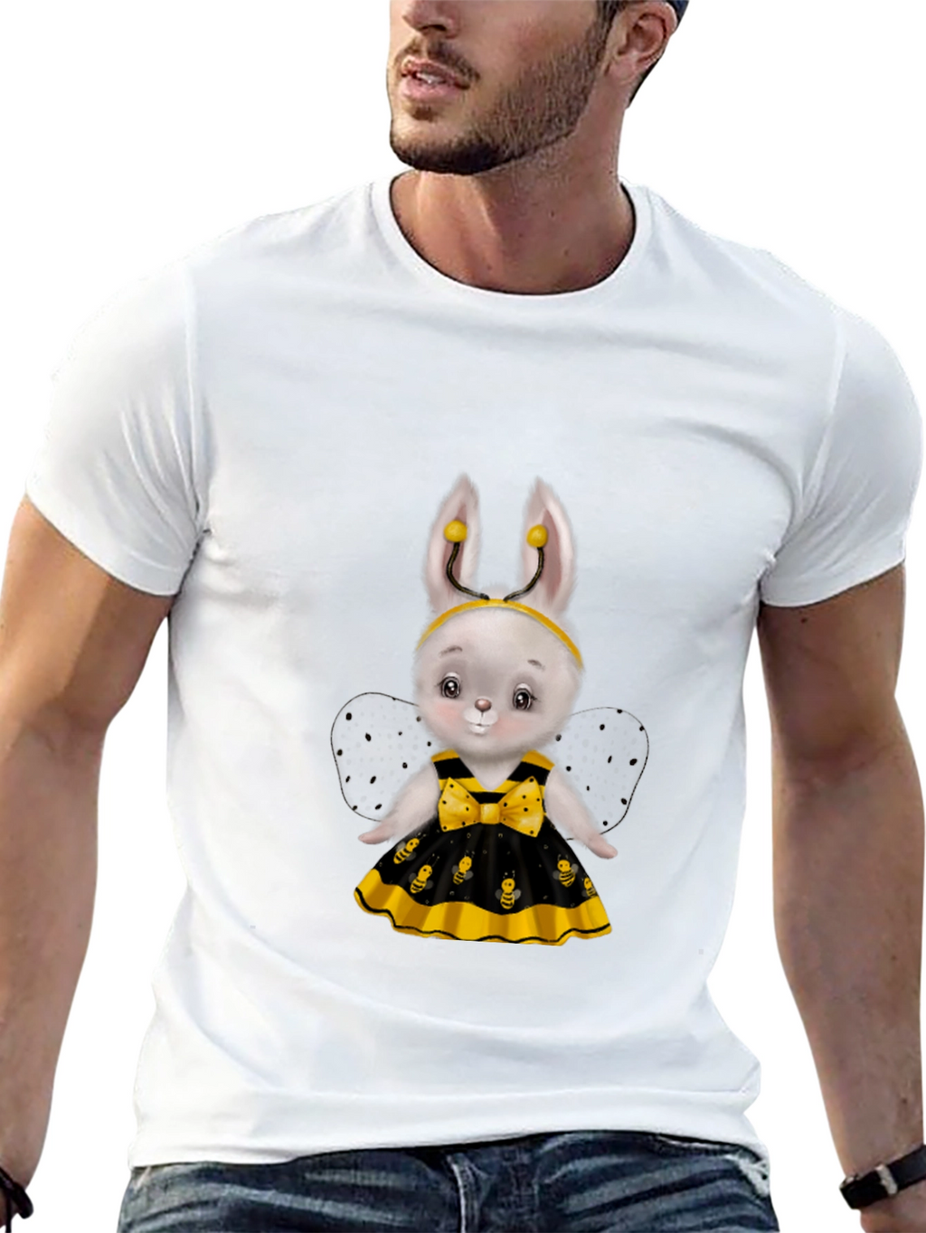 Cute Bee Bunny T-Shirt