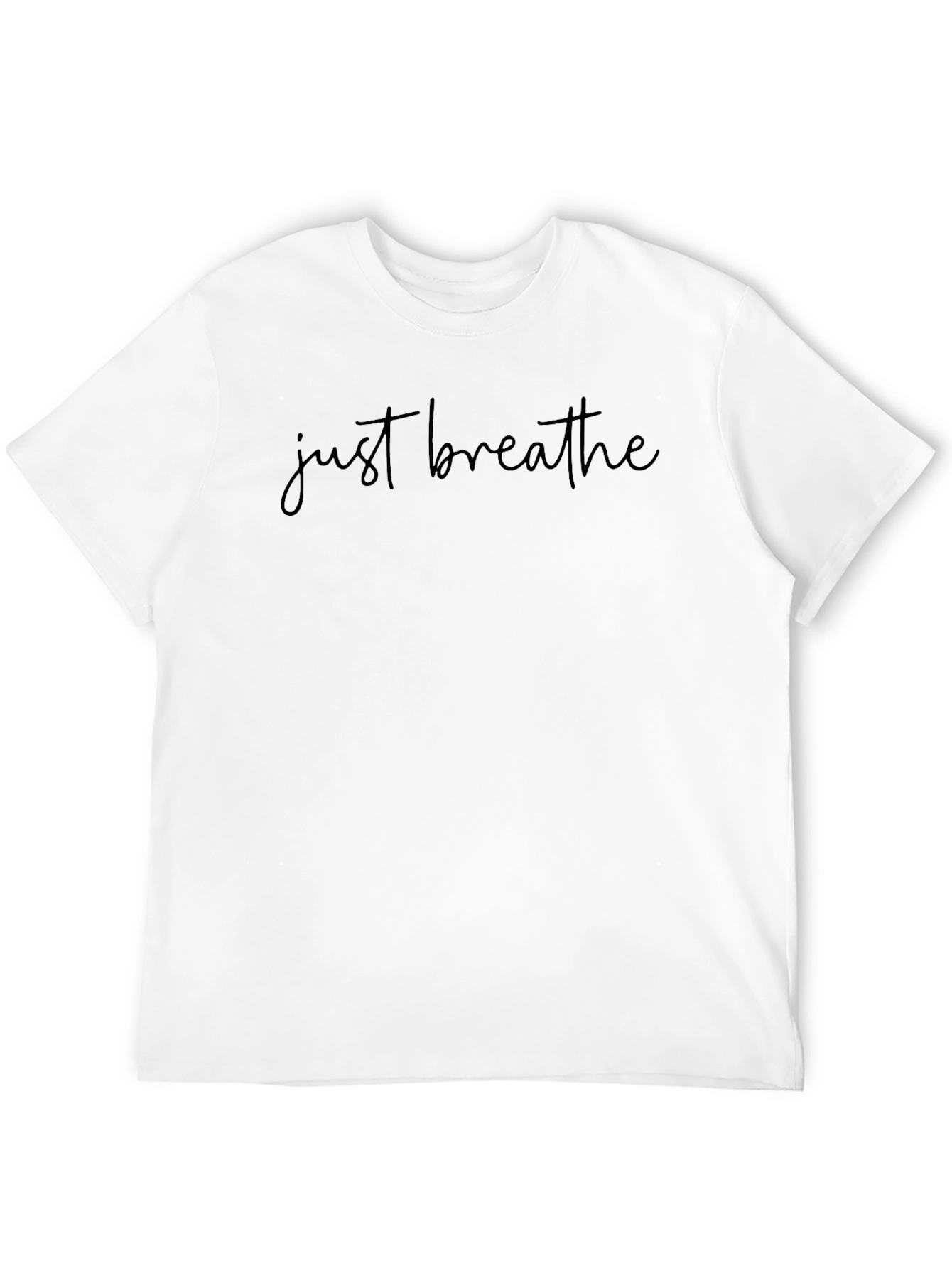 Just Breathe Black Graphic Tee - Relaxed Fit