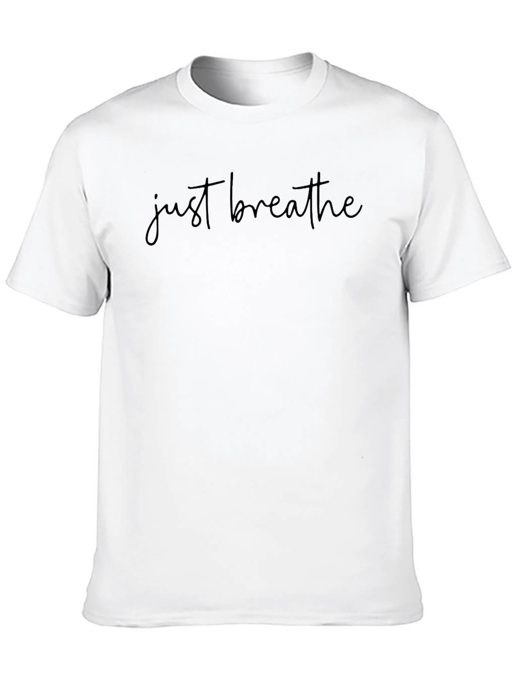 Just Breathe Black Graphic Tee - Relaxed Fit