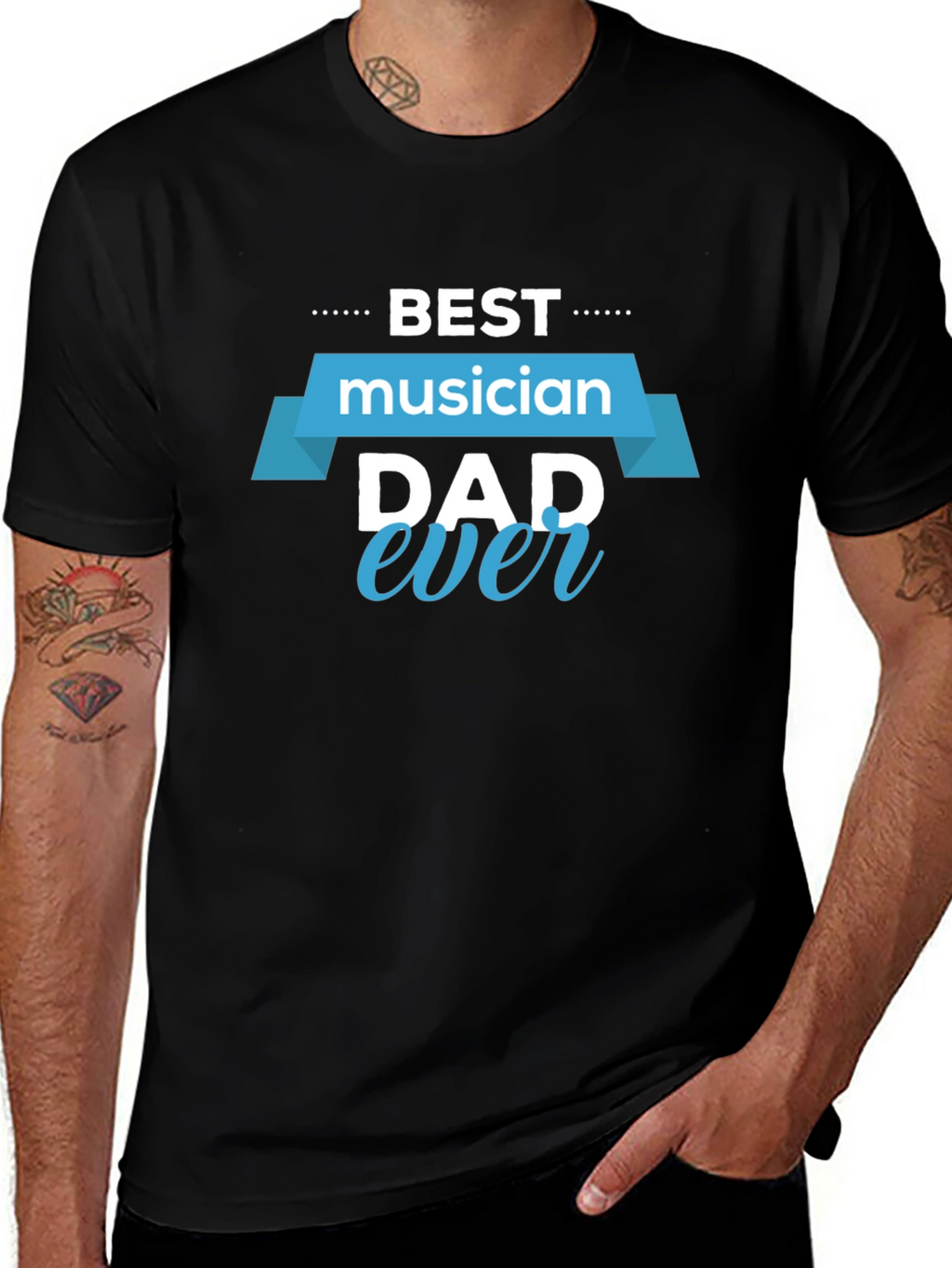Best Musician Dad Ever Black T-Shirt