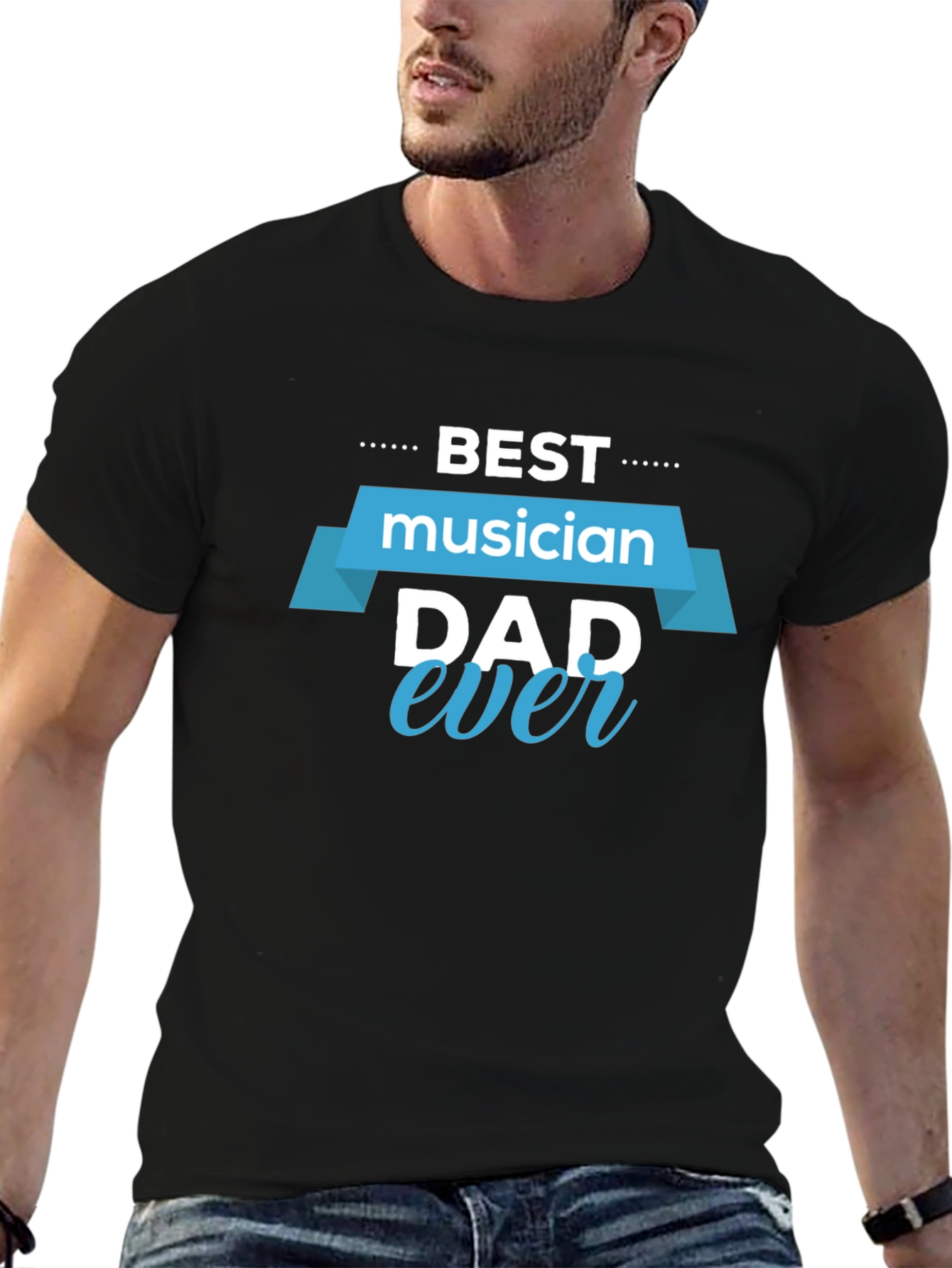 Best Musician Dad Ever Black T-Shirt