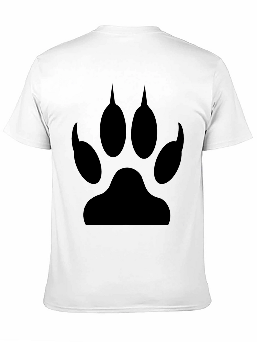 Wolf Paw Print Graphic T-Shirt - Black
