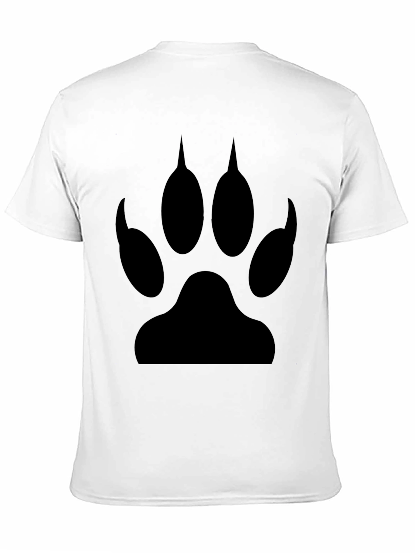 Wolf Paw Print Graphic T-Shirt - Black