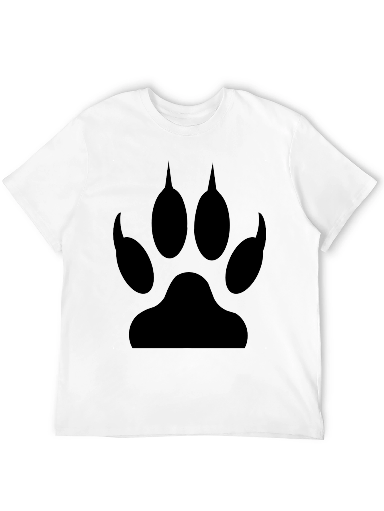 Wolf Paw Print Graphic T-Shirt - Black