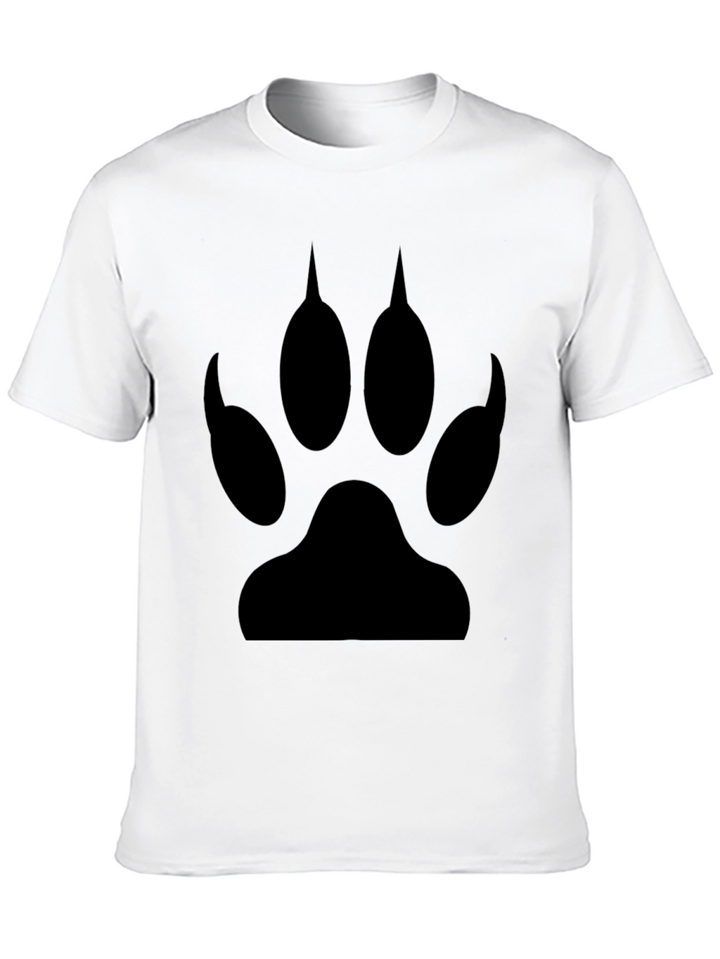 Wolf Paw Print Graphic T-Shirt - Black