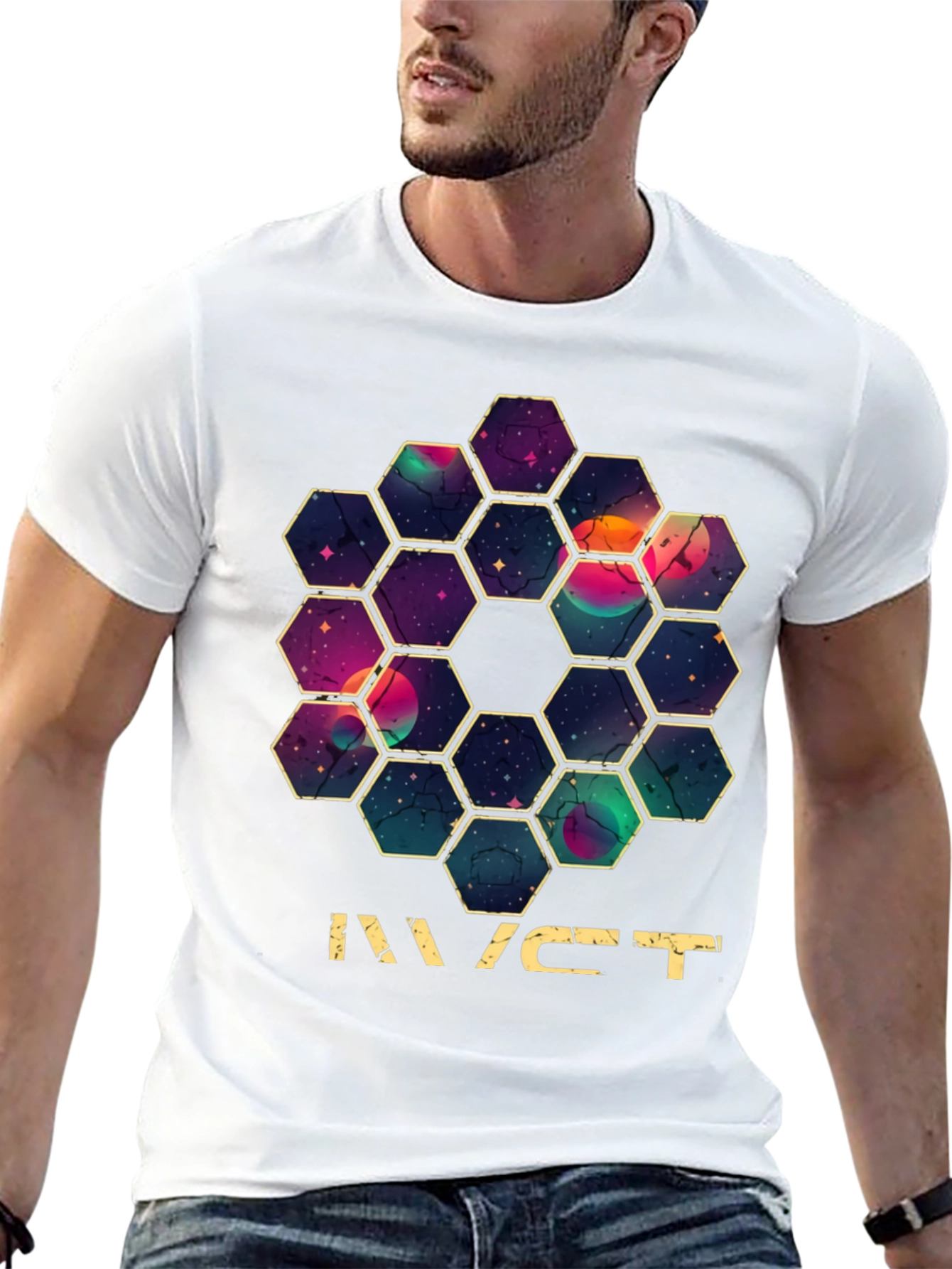 JWST Hexagon Mirror T-Shirt - Space Telescope Design