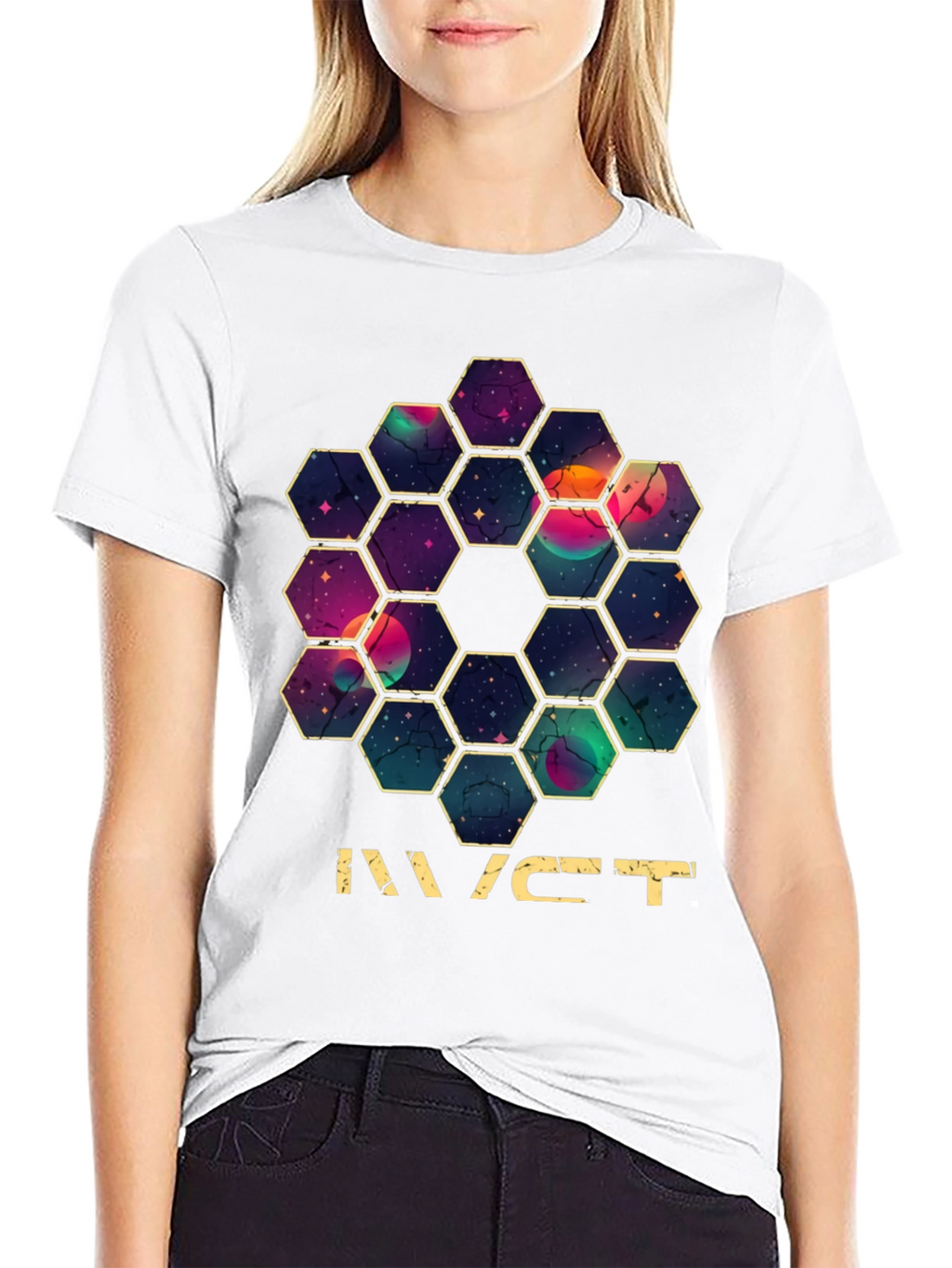 JWST Hexagon Mirror T-Shirt - Space Telescope Design