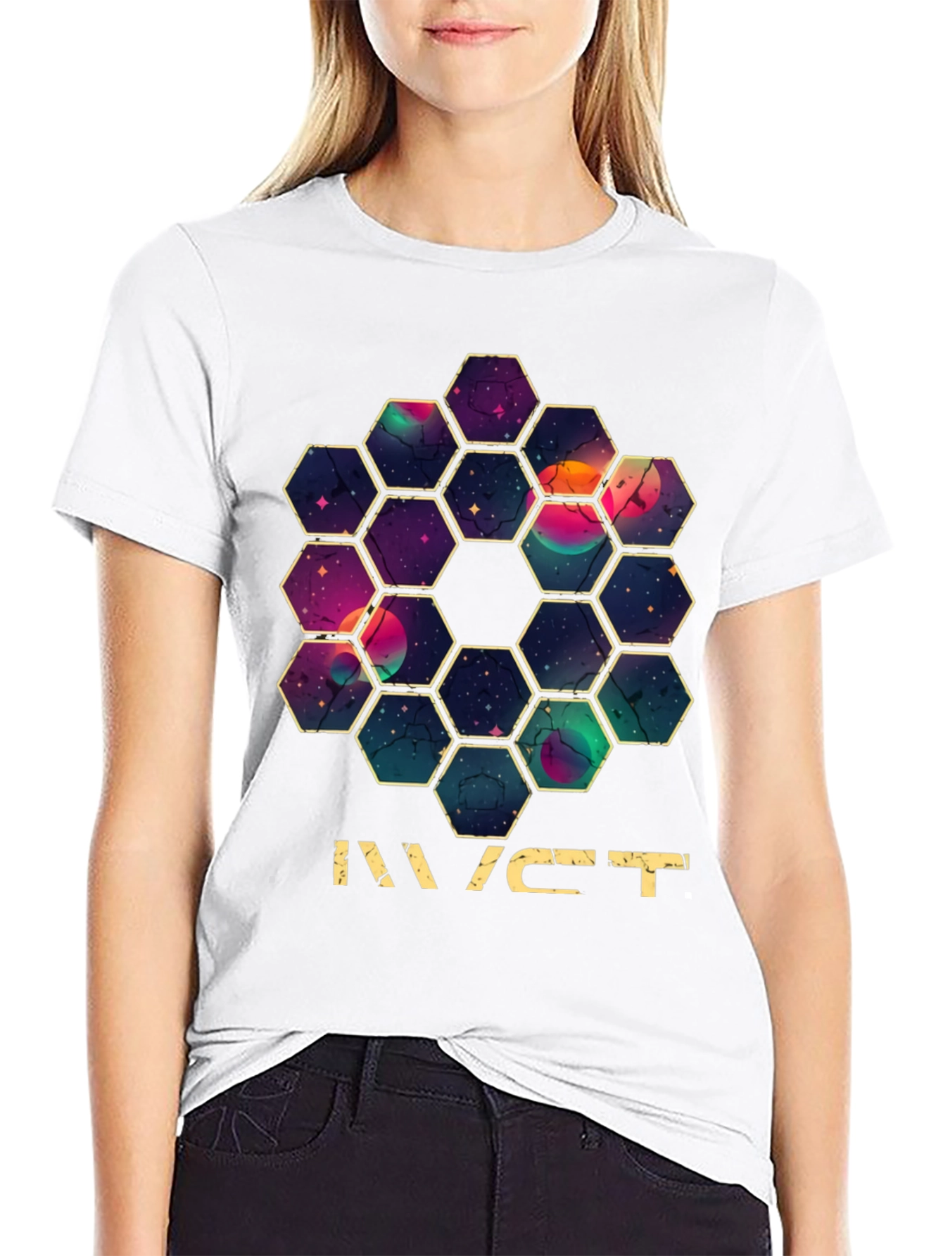 JWST Hexagon Mirror T-Shirt - Space Telescope Design