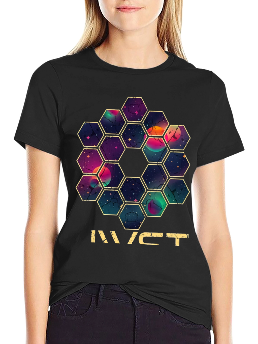 JWST Hexagon Mirror T-Shirt - Space Telescope Design