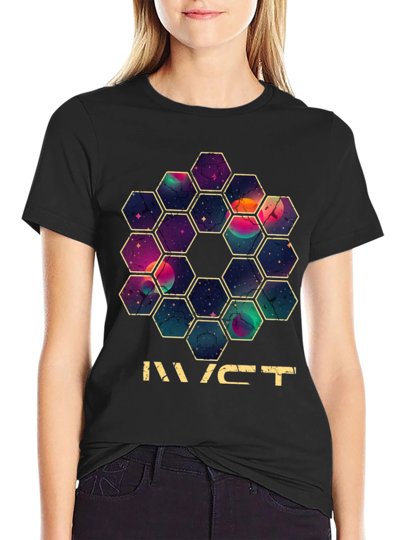 JWST Hexagon Mirror T-Shirt - Space Telescope Design