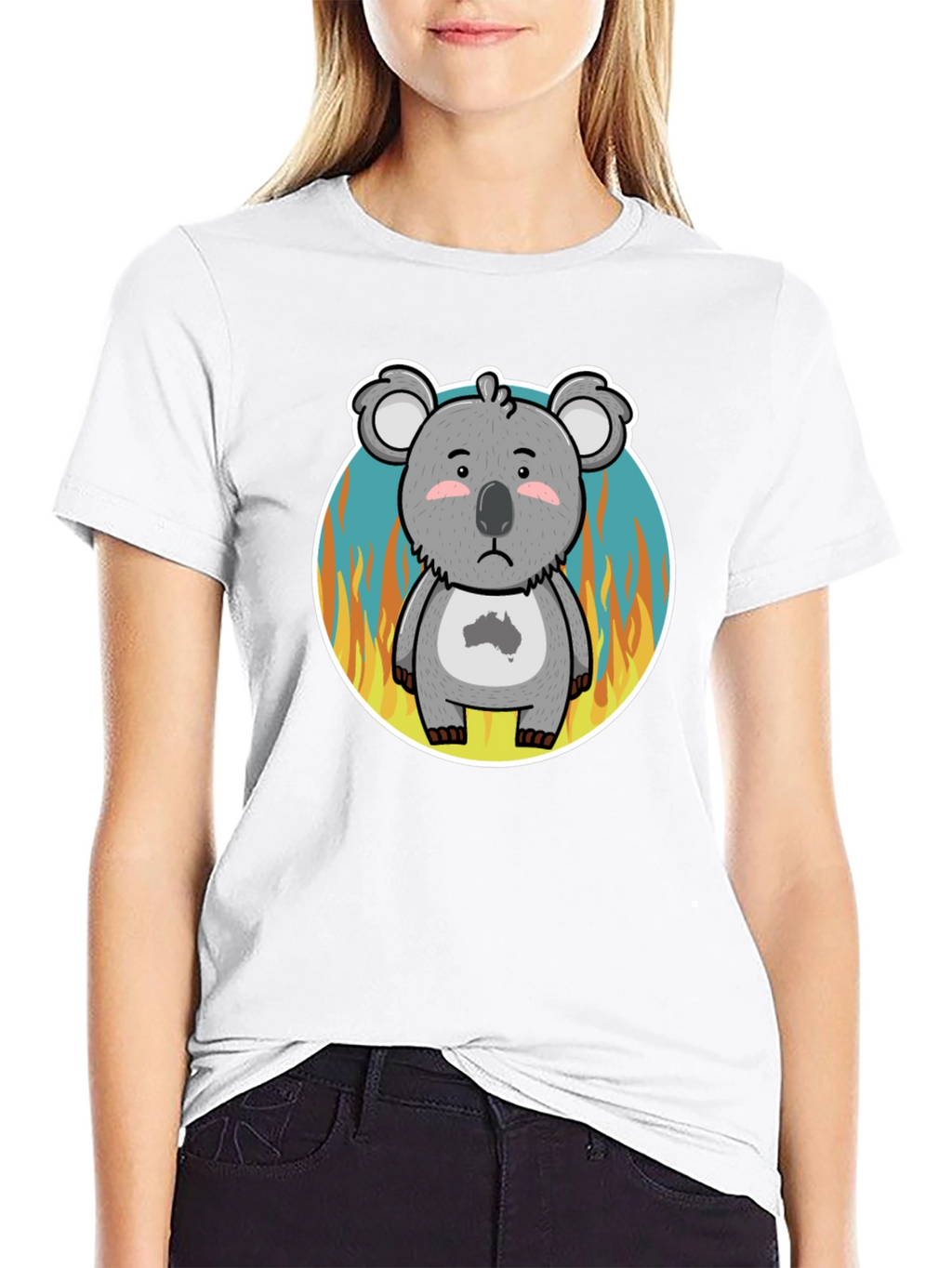 Distressed Koala Australia Bushfire Awareness T-Shirt