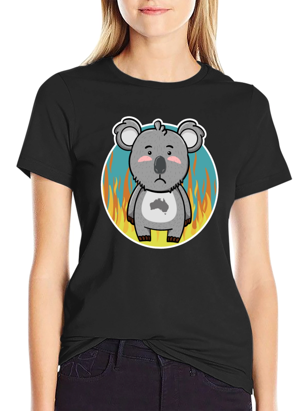 Distressed Koala Australia Bushfire Awareness T-Shirt