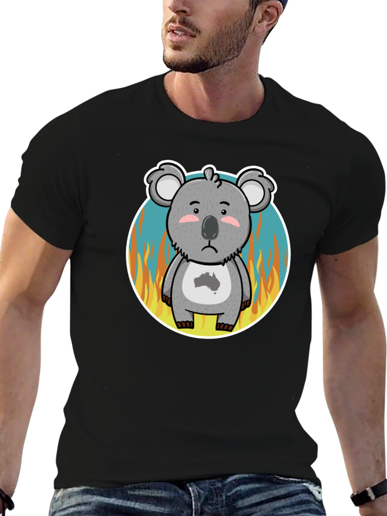 Distressed Koala Australia Bushfire Awareness T-Shirt