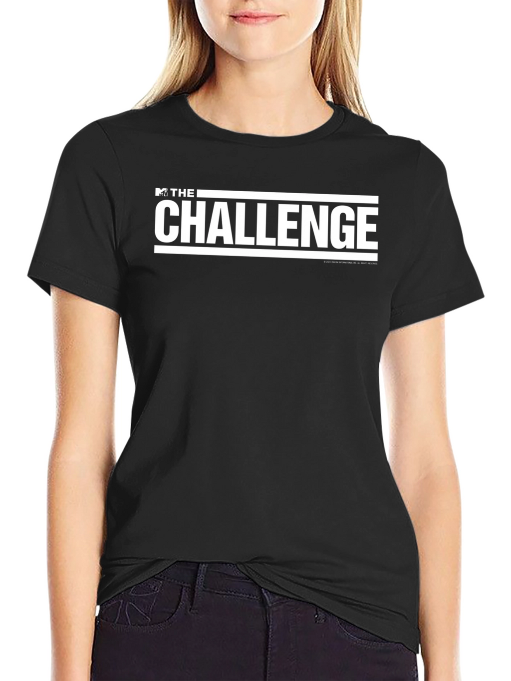 MTVs The Challenge White Logo Black Tee