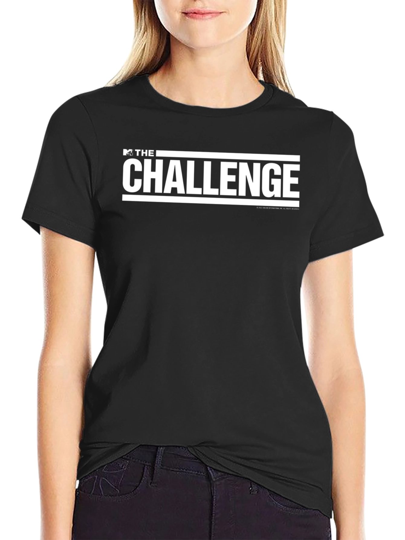 MTVs The Challenge White Logo Black Tee