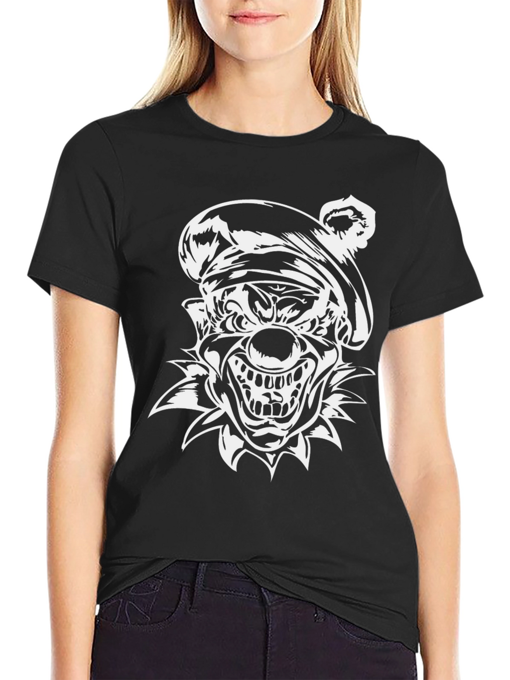 Creepy Clown Graphic Black T-Shirt