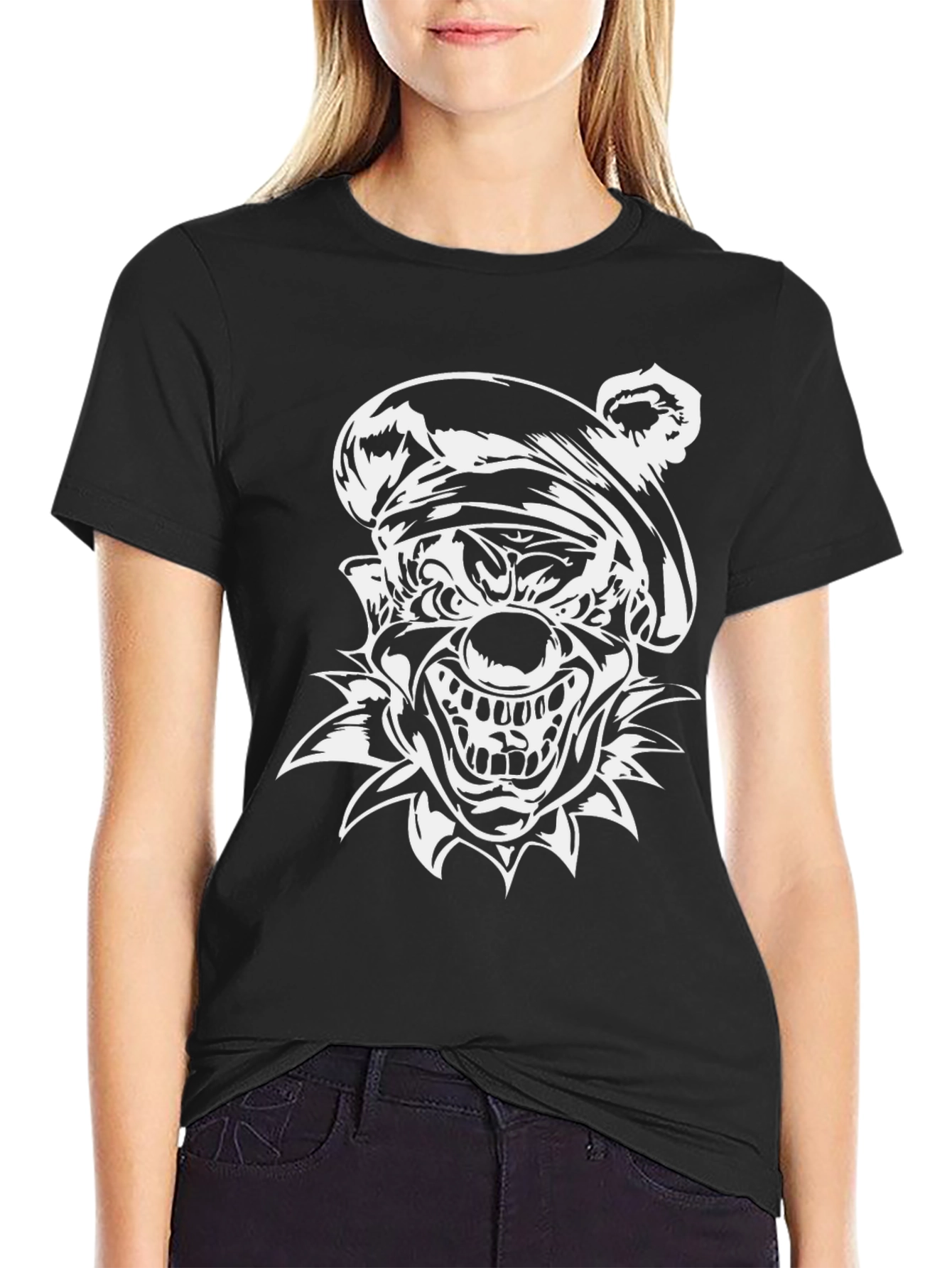 Creepy Clown Graphic Black T-Shirt