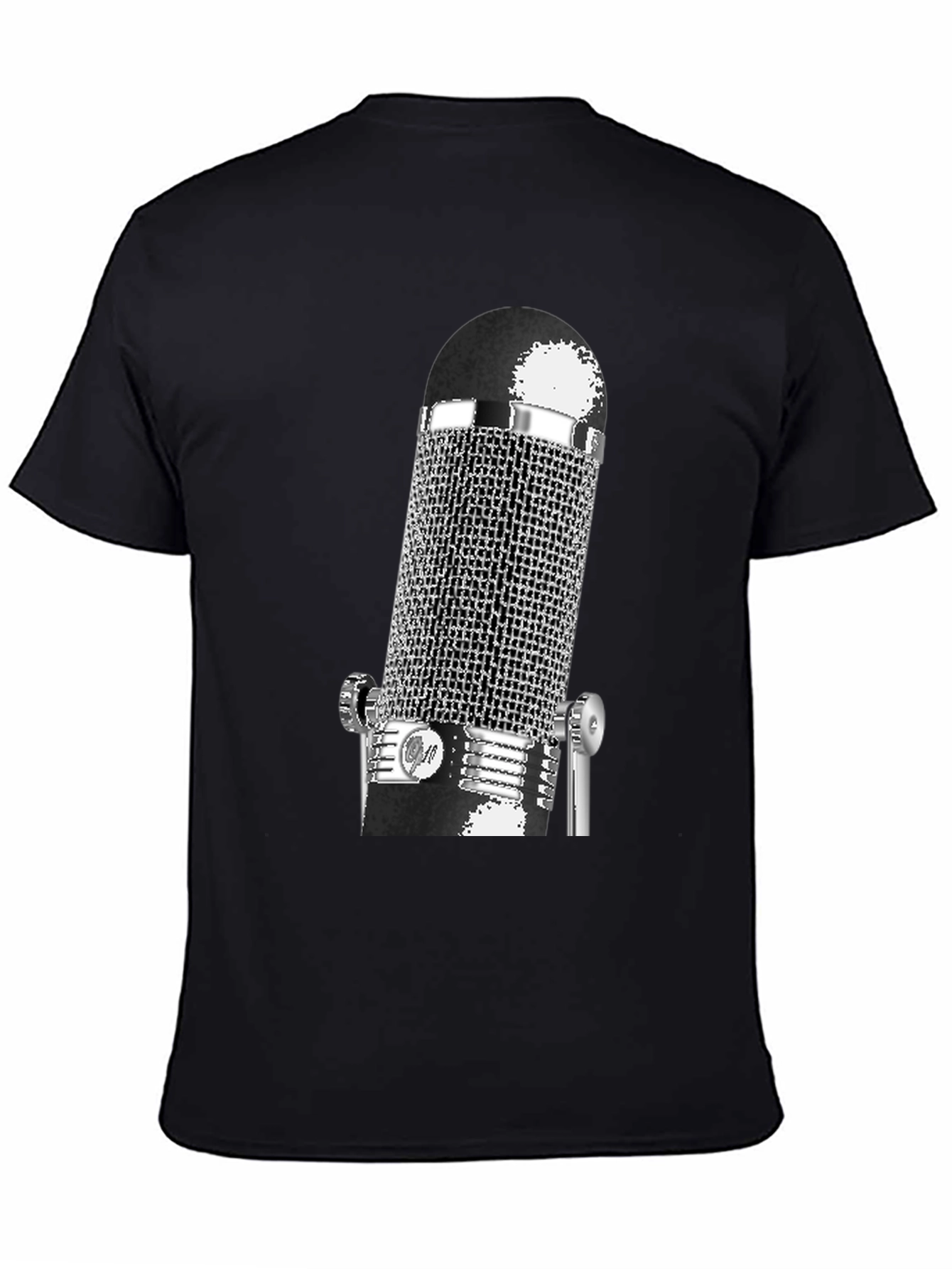 Vintage Microphone Graphic T-Shirt - Black