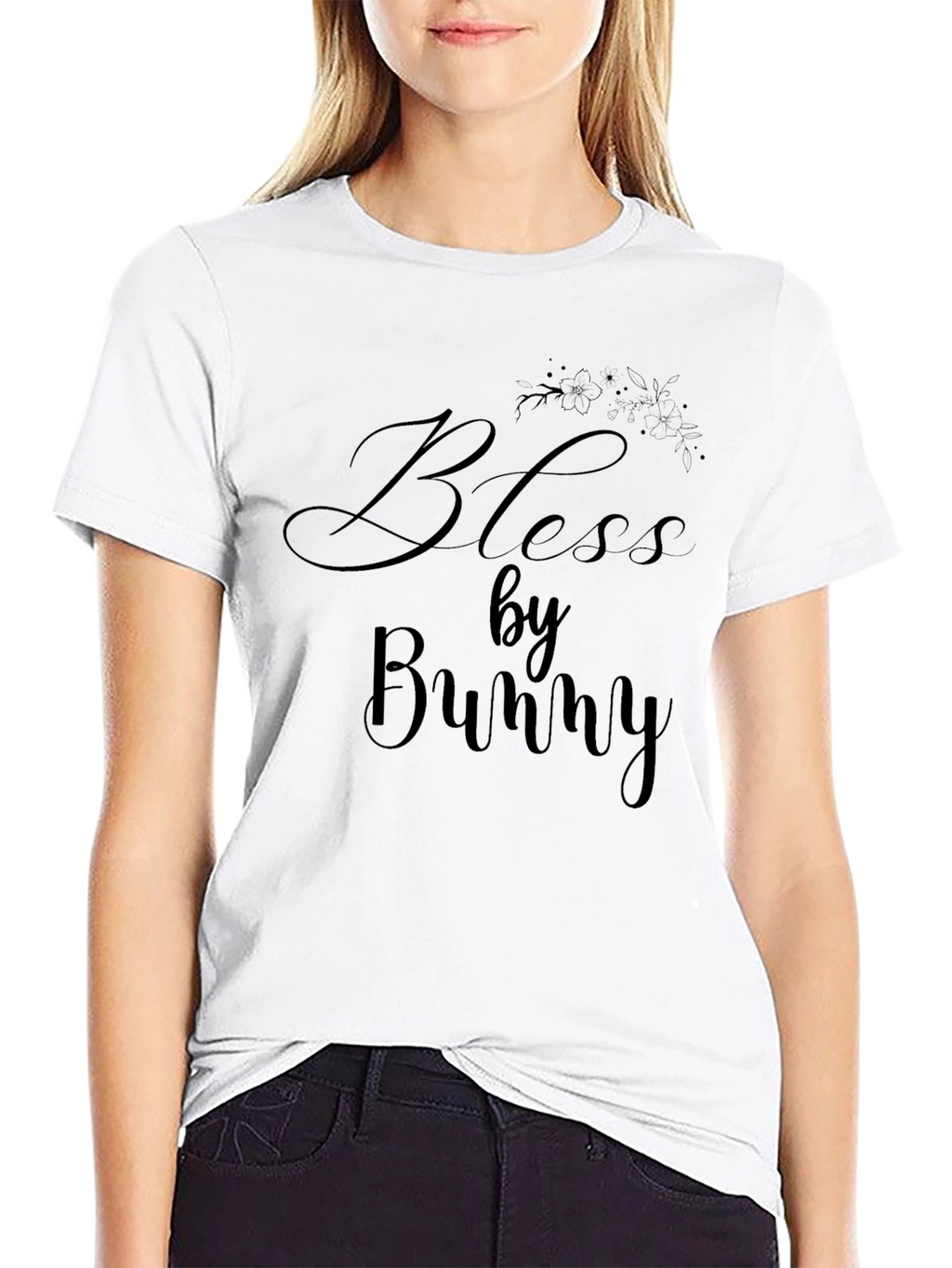 Bless By Bunny Black Graphic T-Shirt