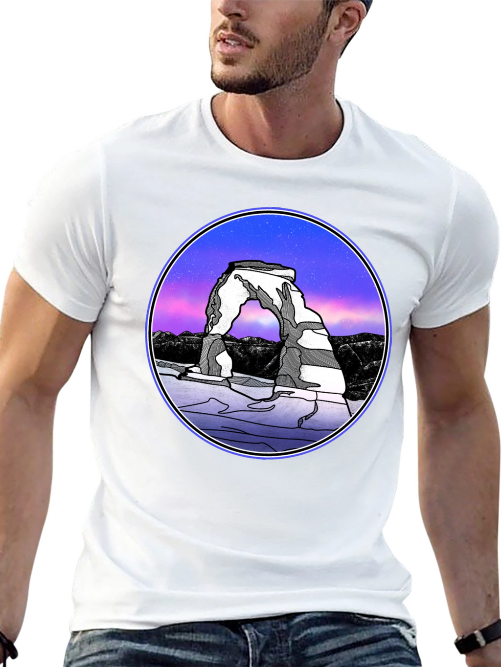 Arches National Park T-Shirt - Night Sky Design