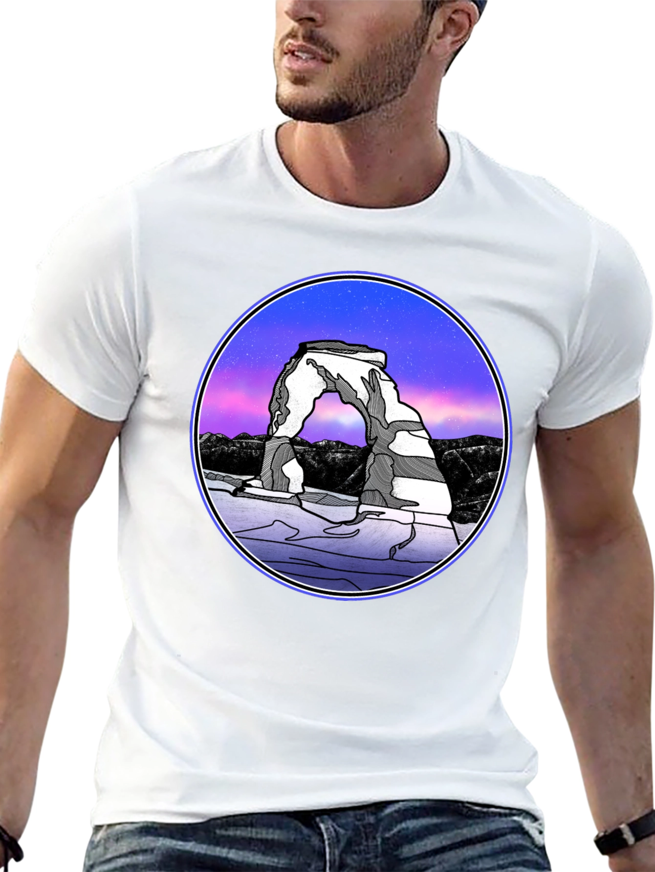 Arches National Park T-Shirt - Night Sky Design