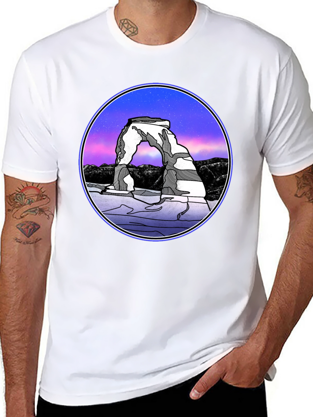 Arches National Park T-Shirt - Night Sky Design