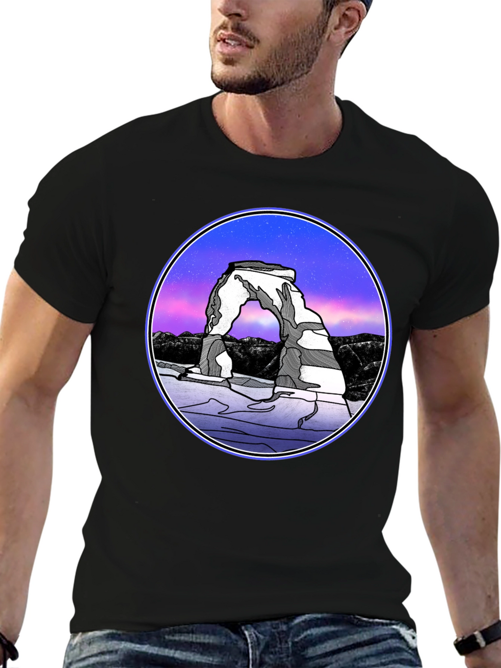 Arches National Park T-Shirt - Night Sky Design