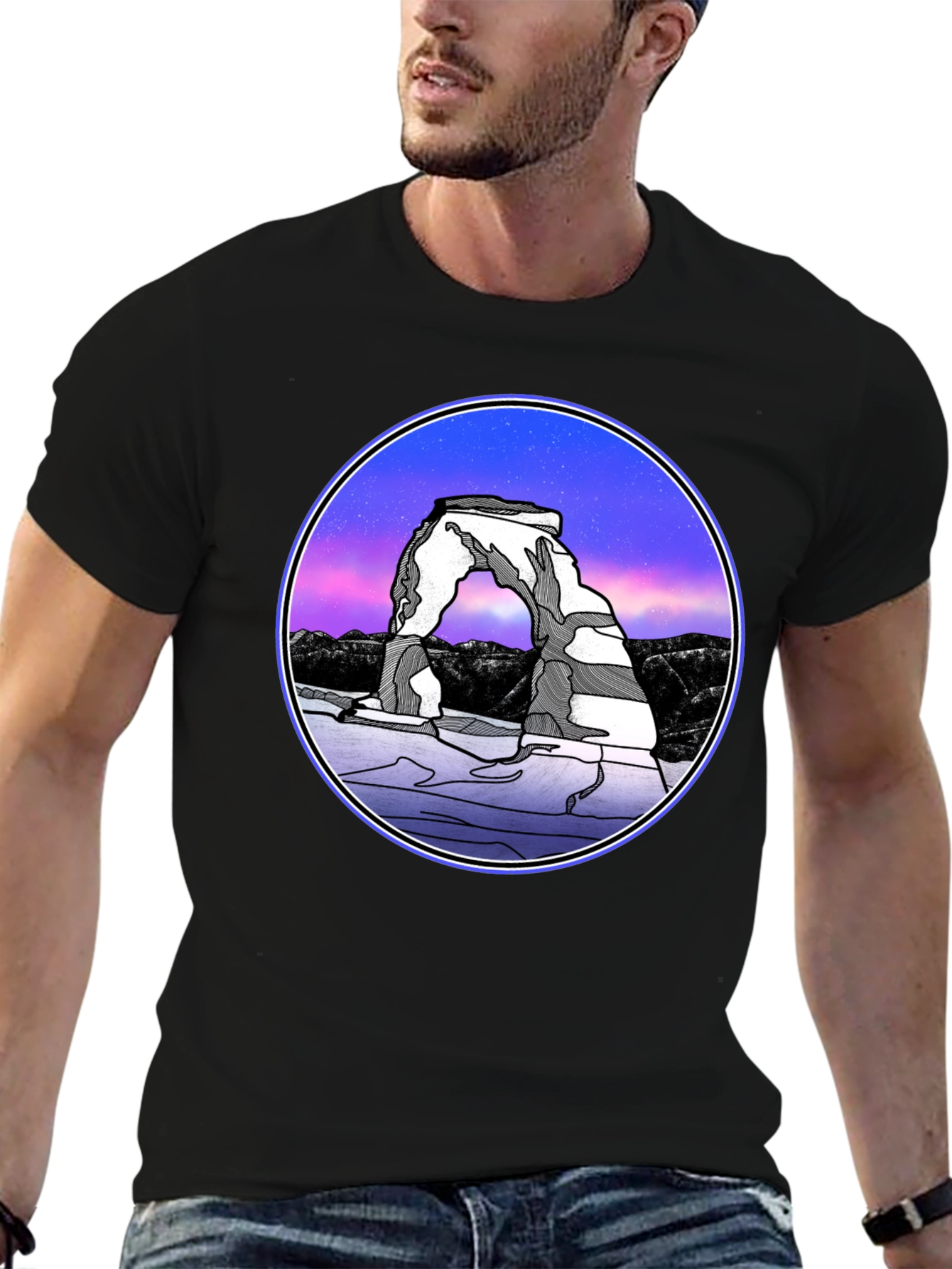 Arches National Park T-Shirt - Night Sky Design