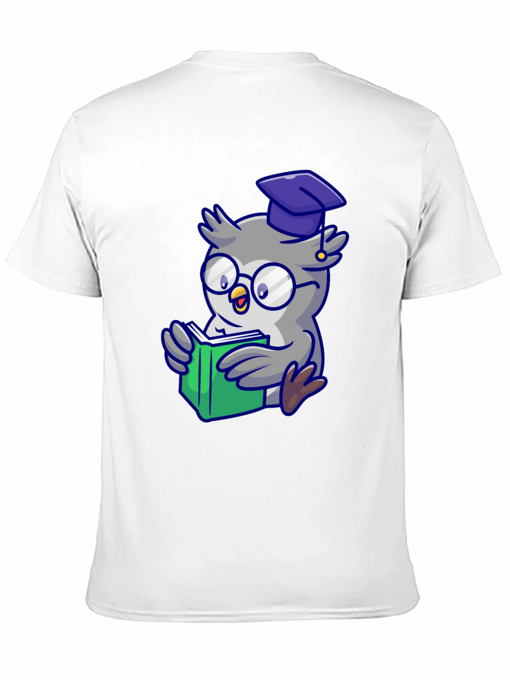 Smart Owl Reading T-Shirt - Whimsical Design