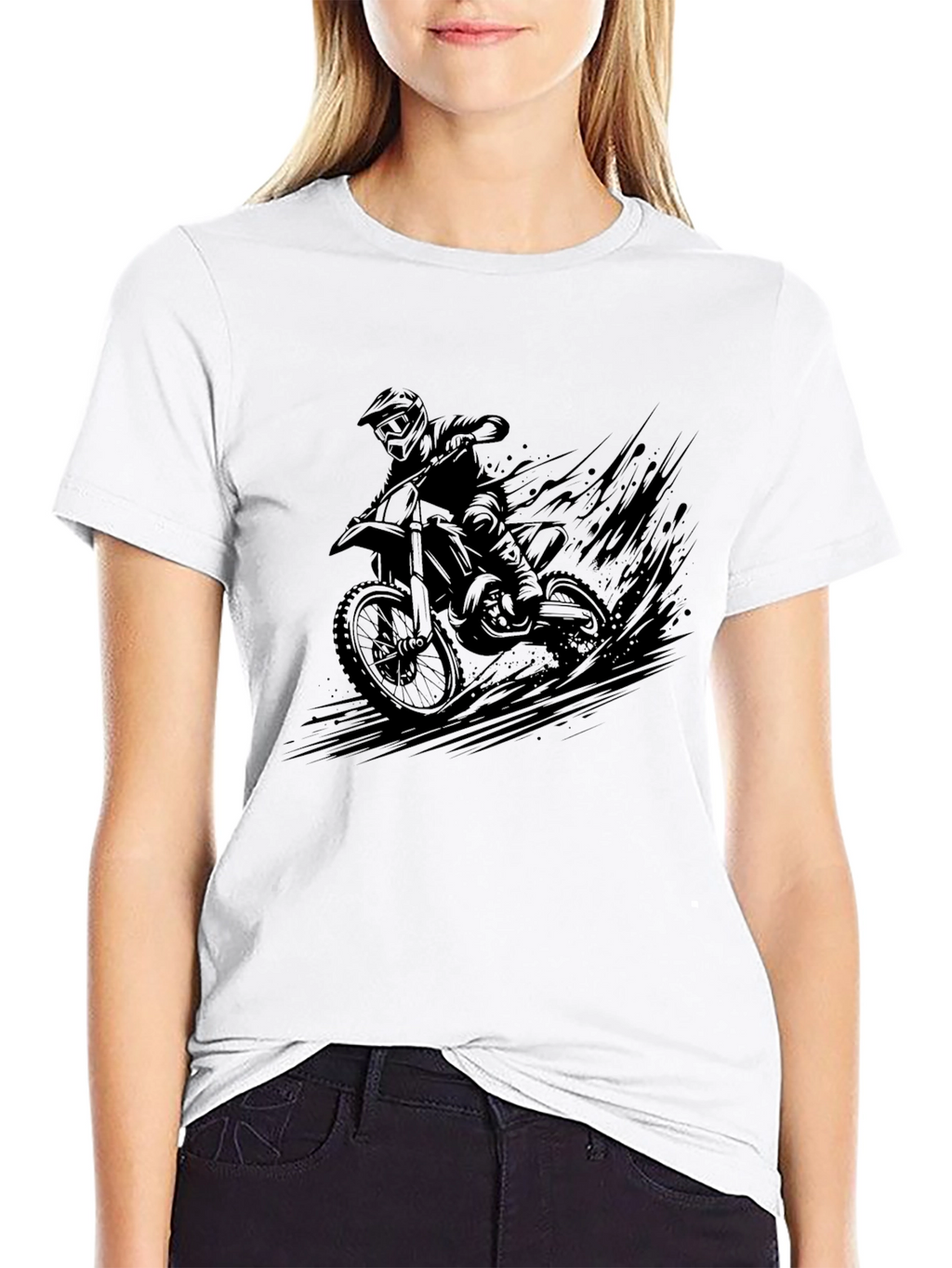 Dirt Bike Rider Graphic T-Shirt - Black
