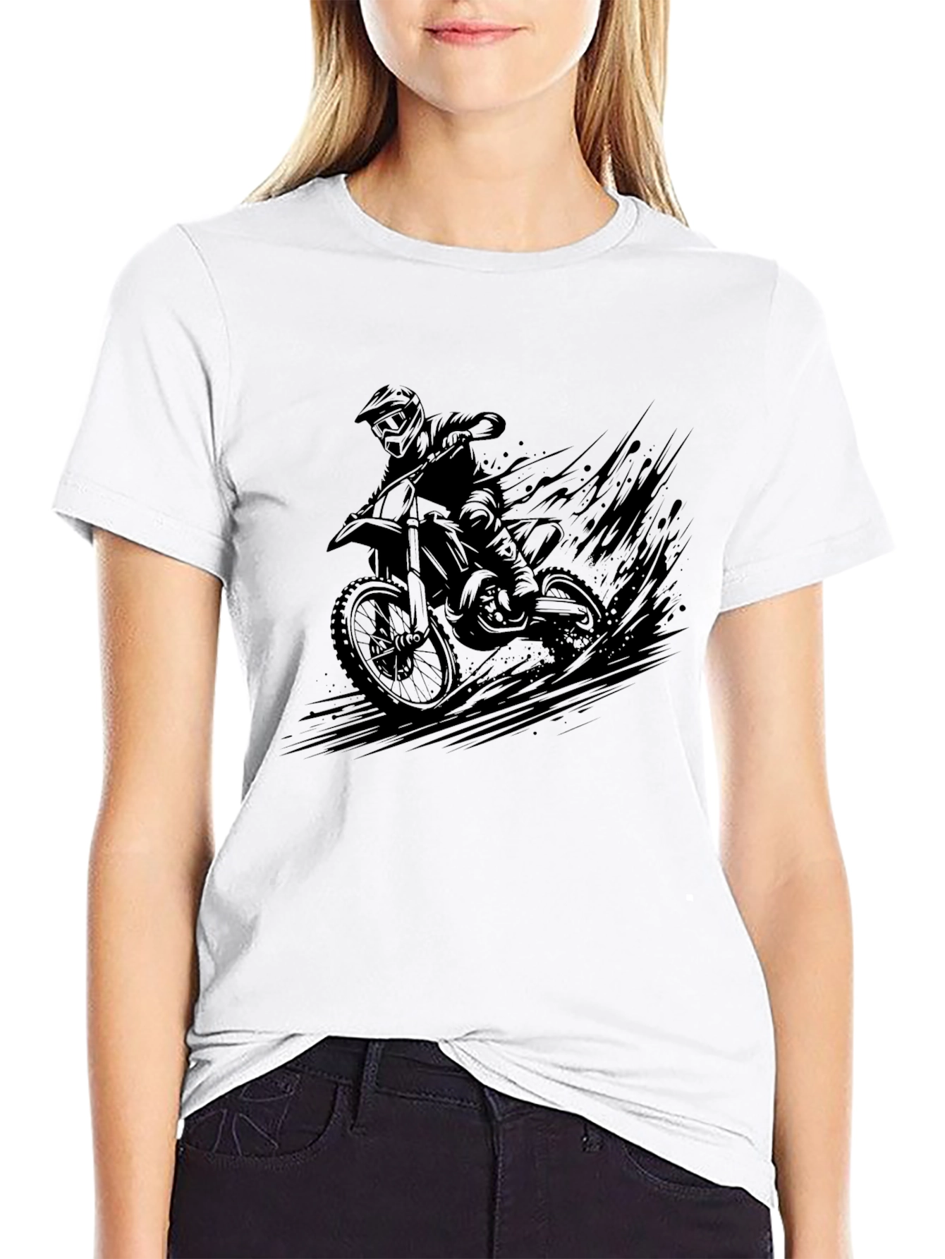 Dirt Bike Rider Graphic T-Shirt - Black