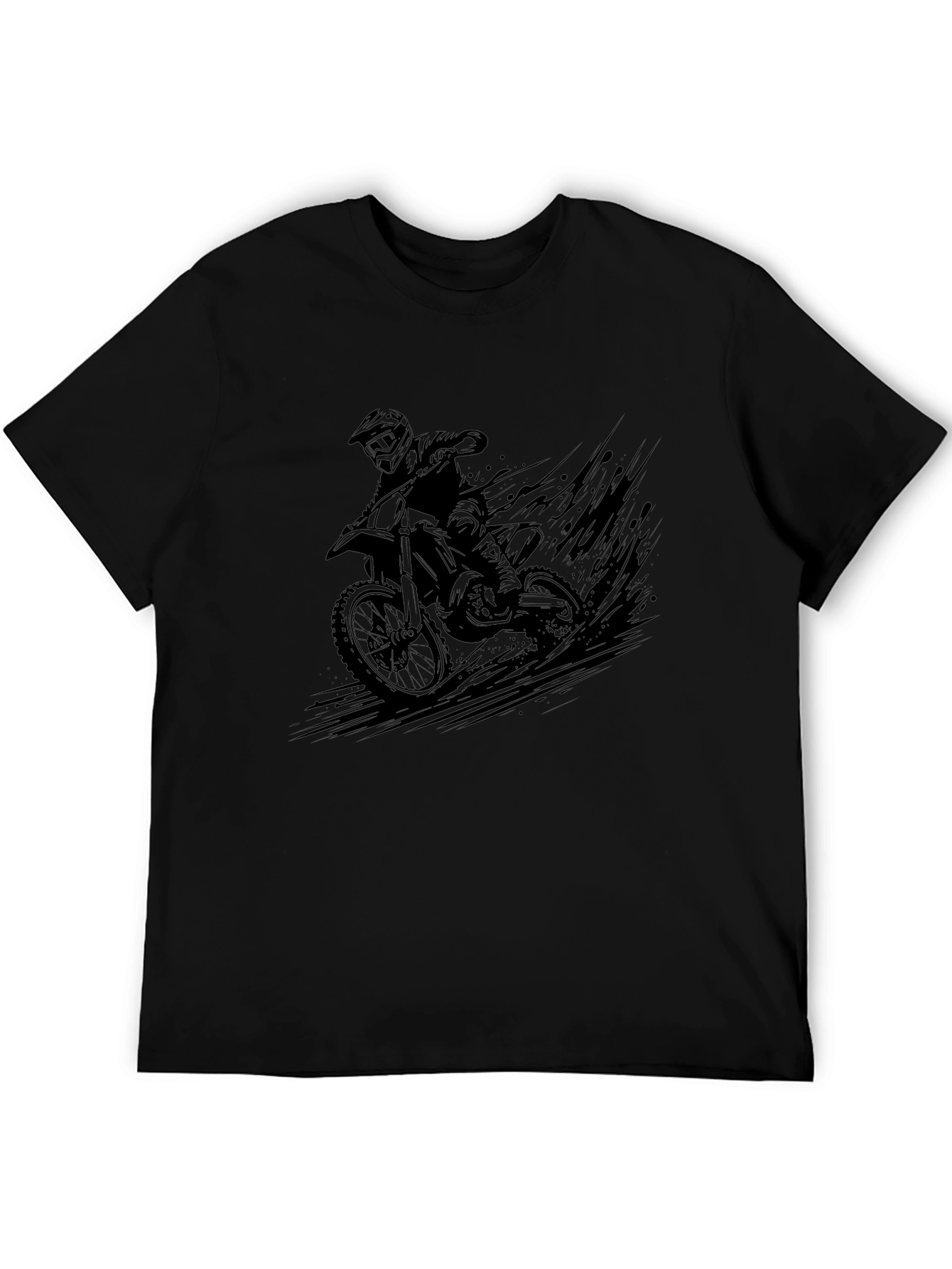 Dirt Bike Rider Graphic T-Shirt - Black