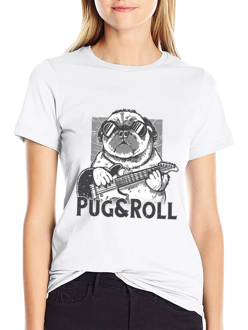 Pug & Roll Graphic T-Shirt