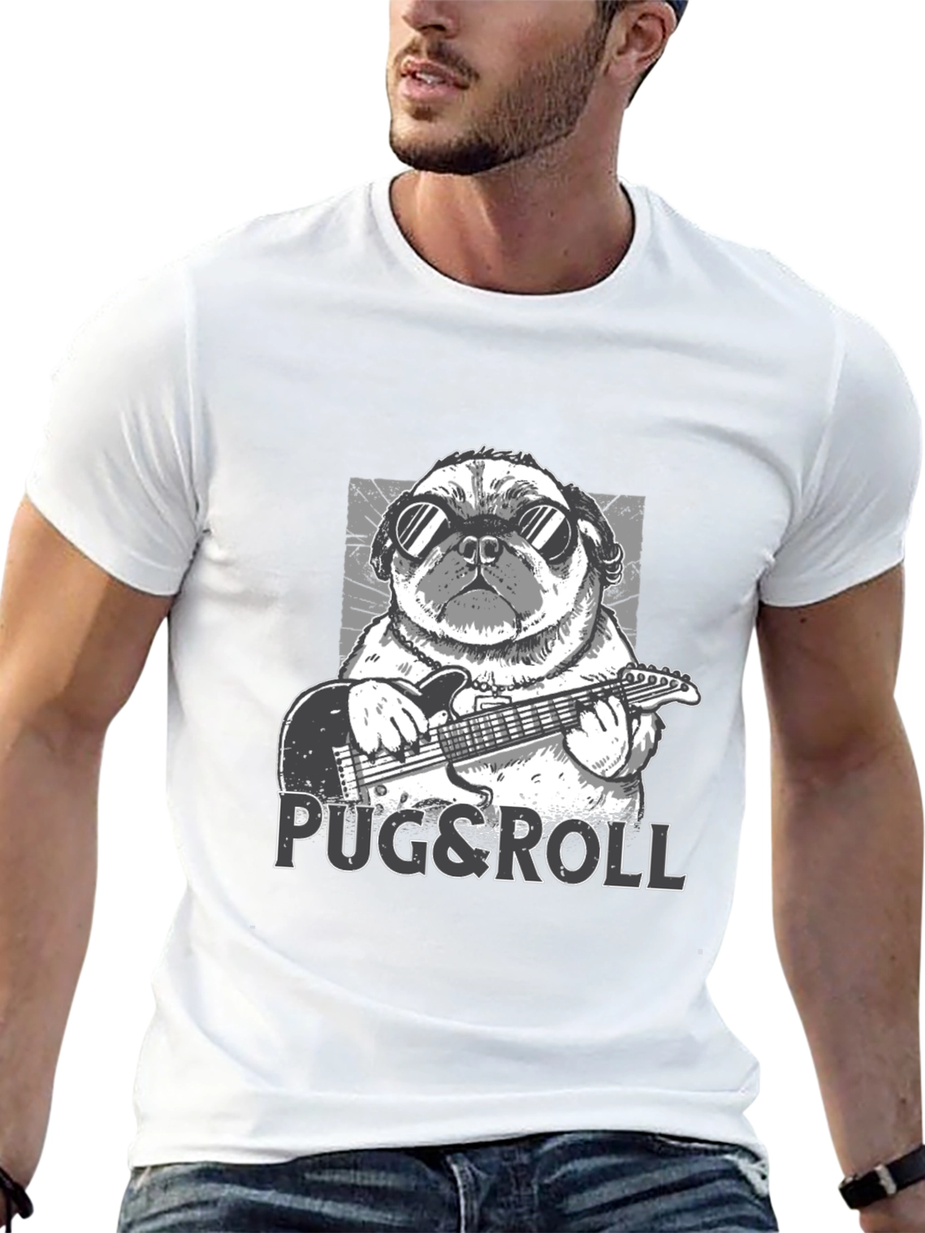 Pug & Roll Graphic T-Shirt