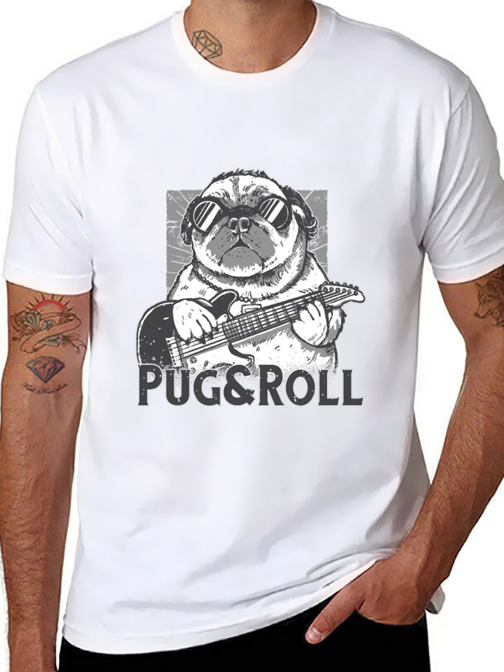 Pug & Roll Graphic T-Shirt
