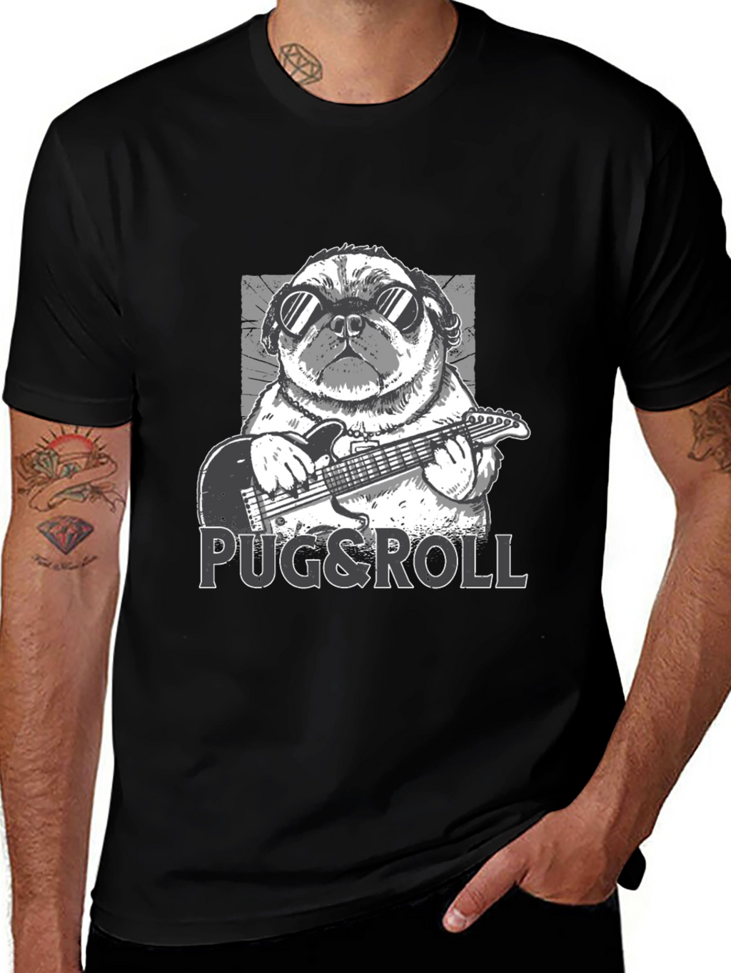 Pug & Roll Graphic T-Shirt