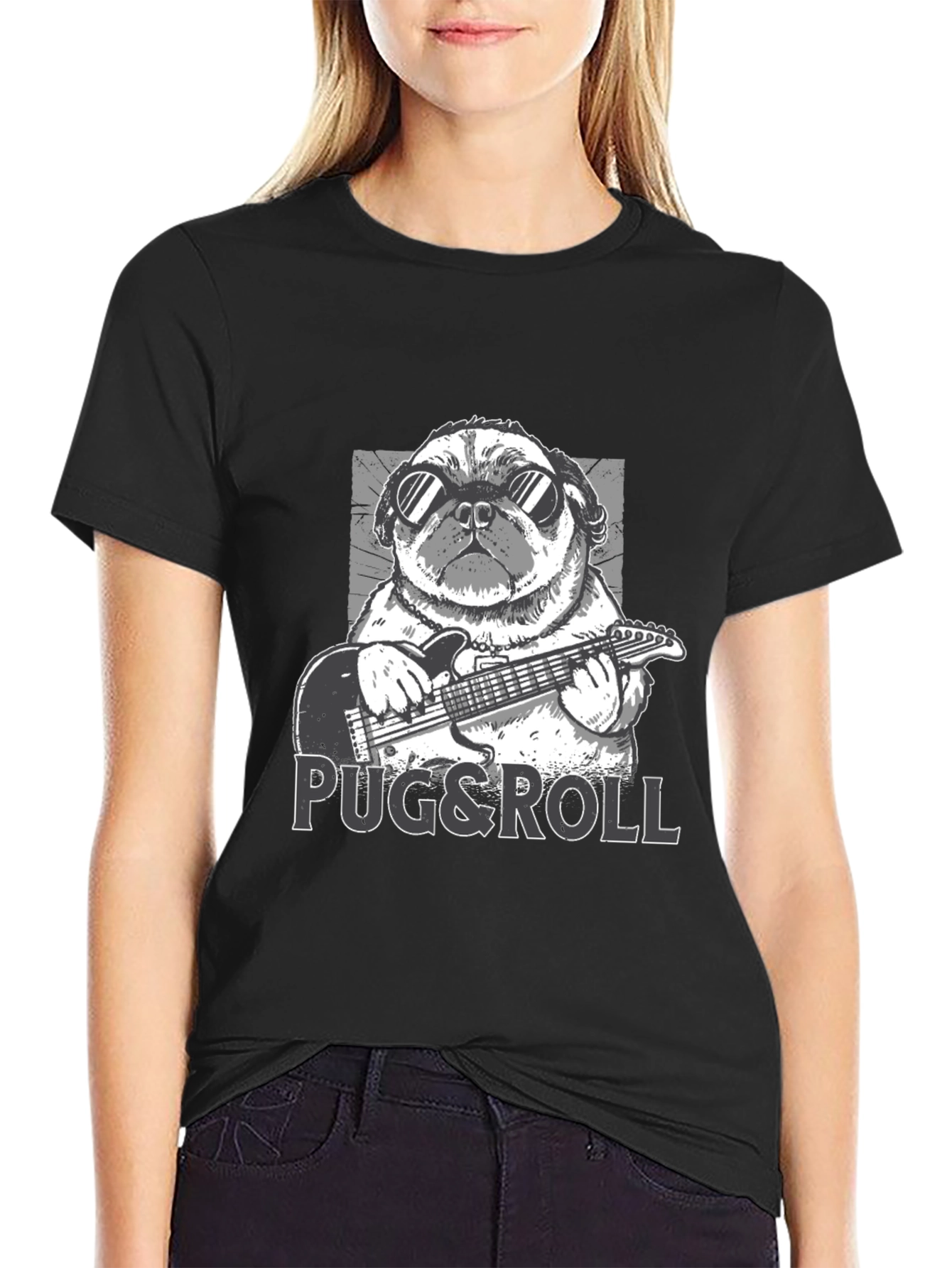 Pug & Roll Graphic T-Shirt