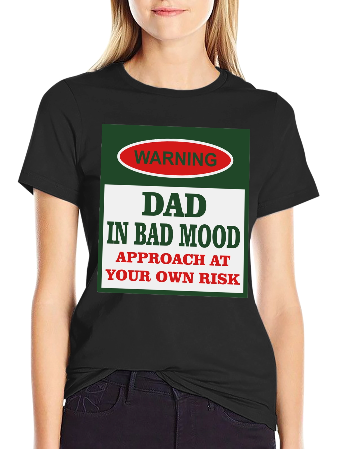Dad In Bad Mood Warning Graphic Tee