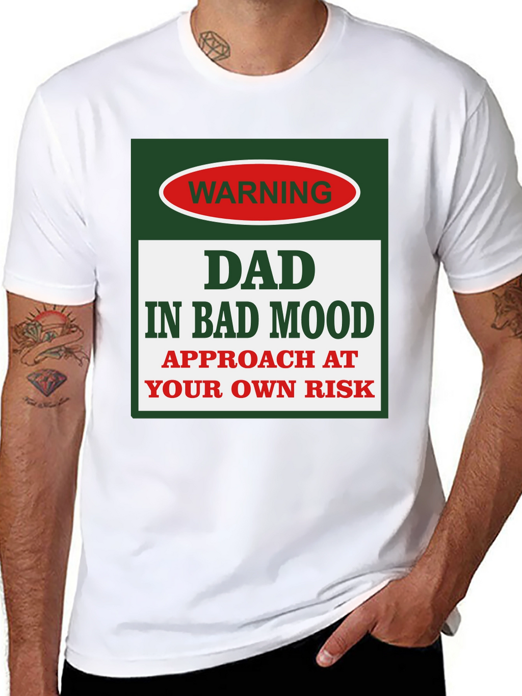 Dad In Bad Mood Warning Graphic Tee
