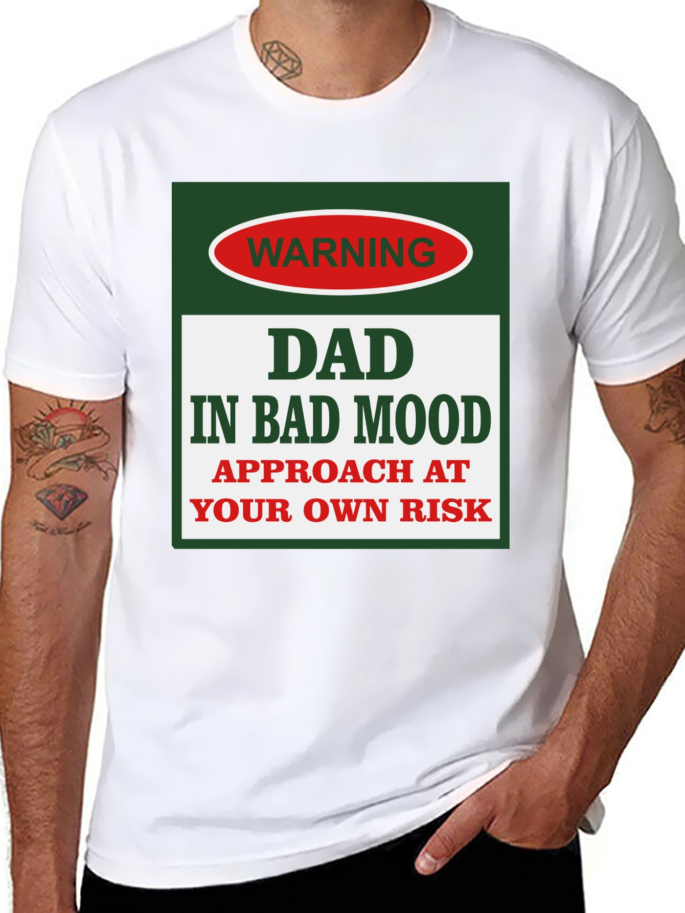 Dad In Bad Mood Warning Graphic Tee