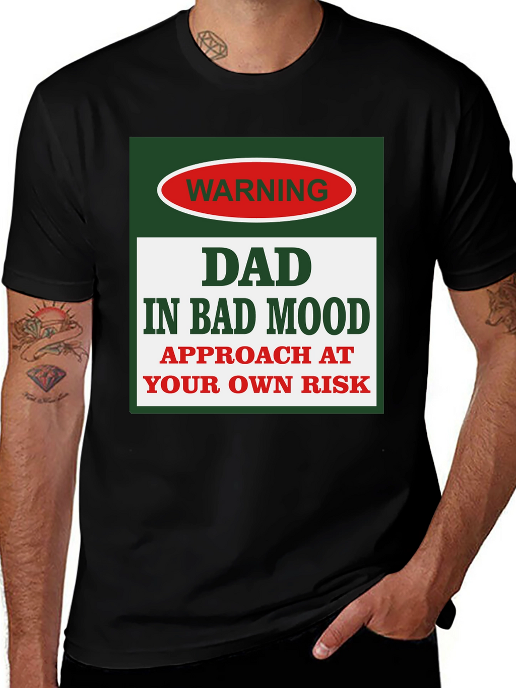 Dad In Bad Mood Warning Graphic Tee
