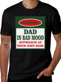 Dad In Bad Mood Warning Graphic Tee