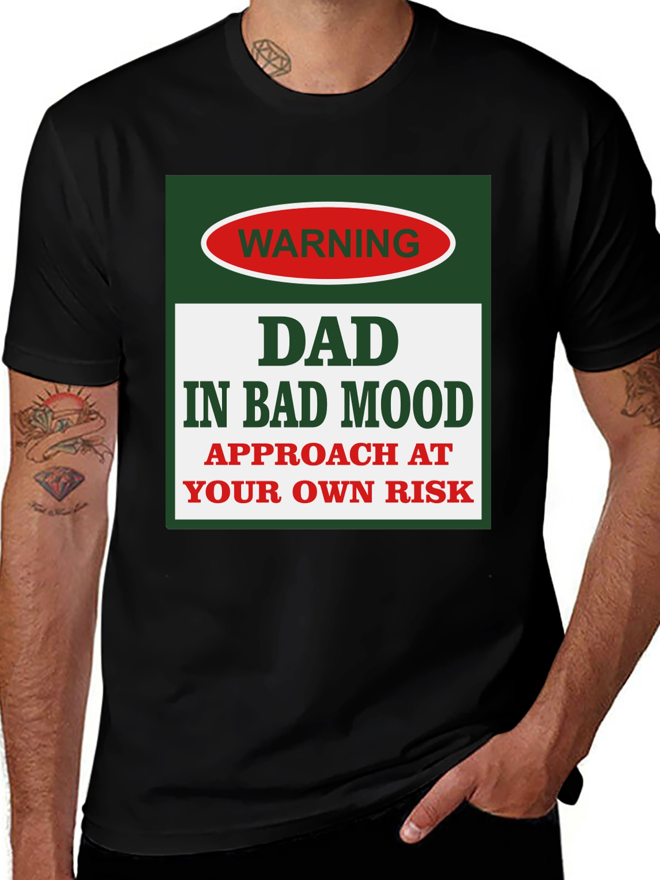 Dad In Bad Mood Warning Graphic Tee