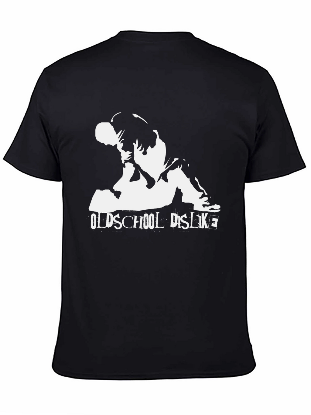 Oldschool Dislike Graphic Tee - Black Cotton Casual