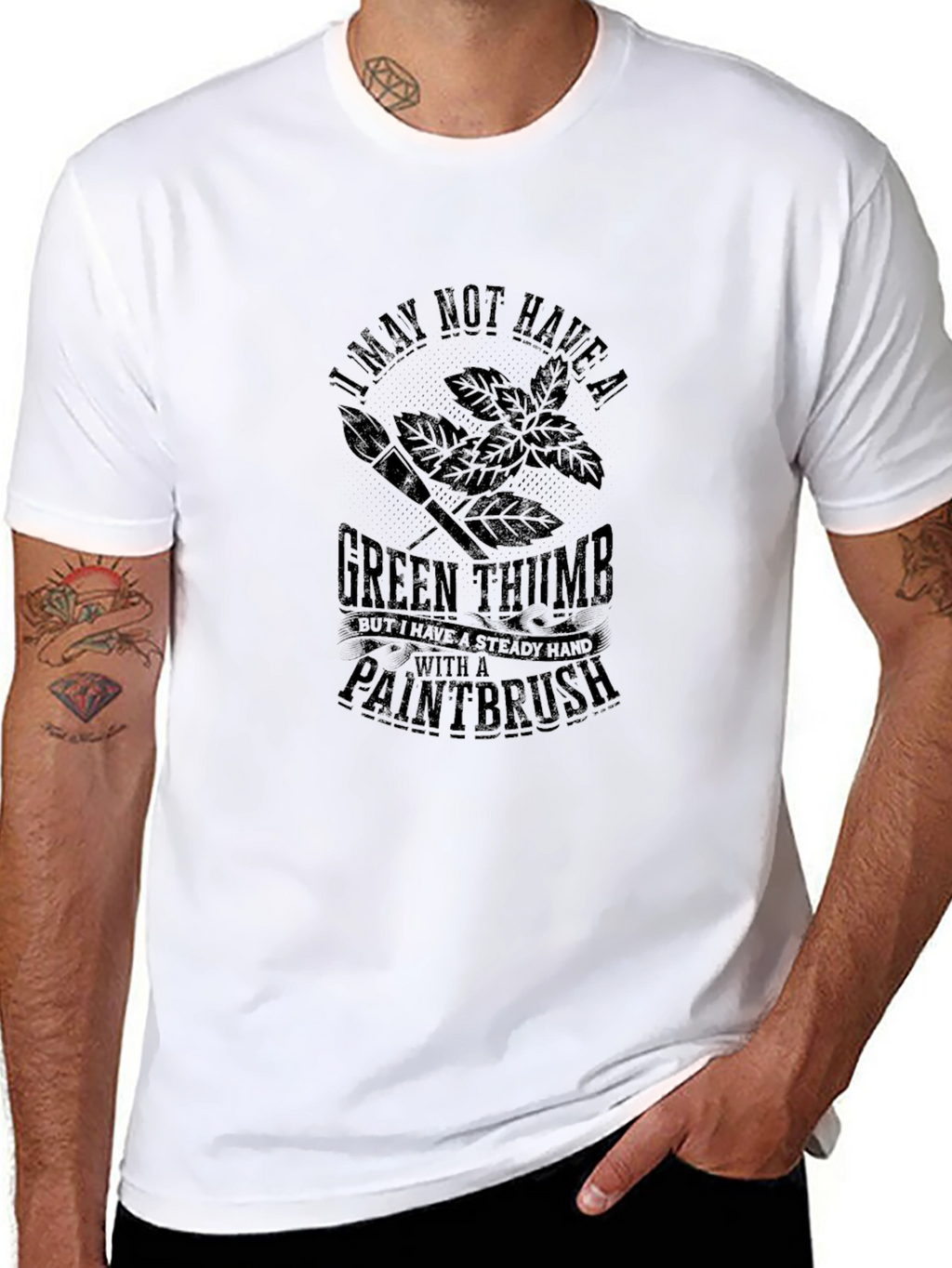 Green Thumb Paintbrush Graphic Tee