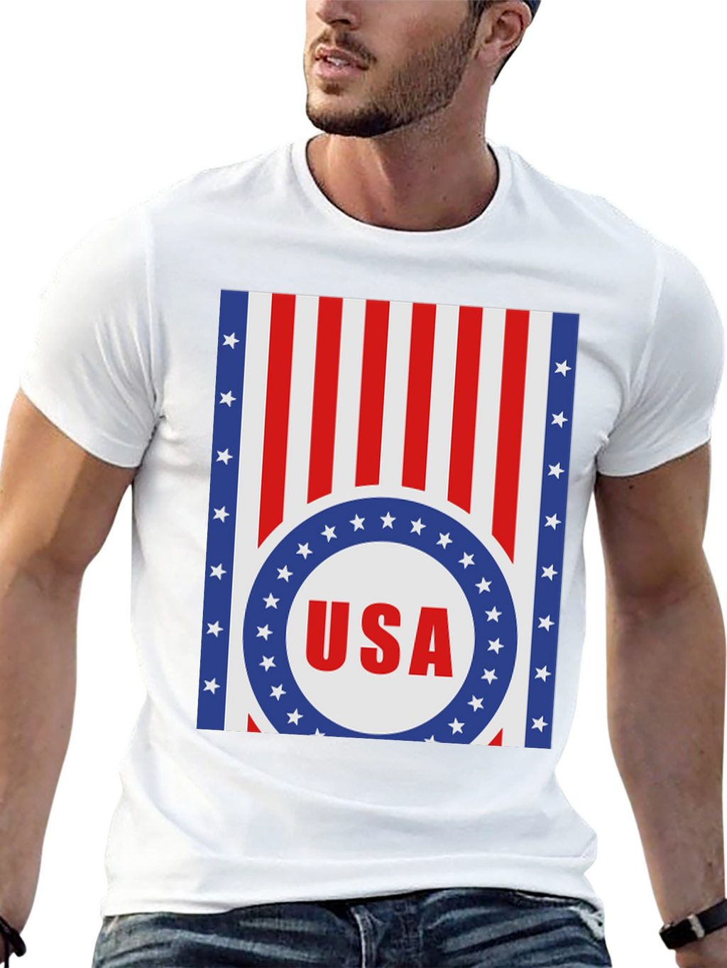 USA Flag Graphic Print T-Shirt