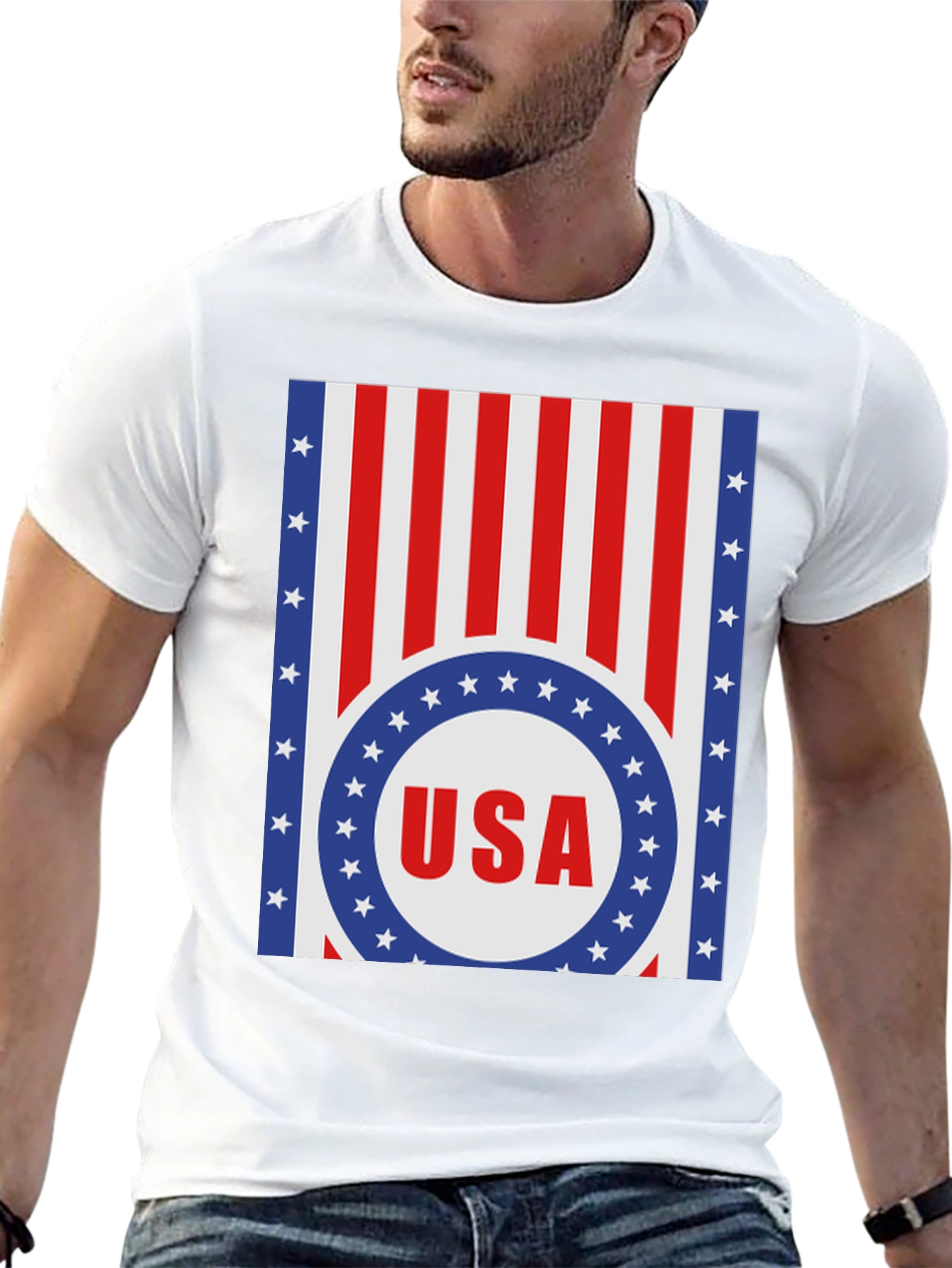 USA Flag Graphic Print T-Shirt
