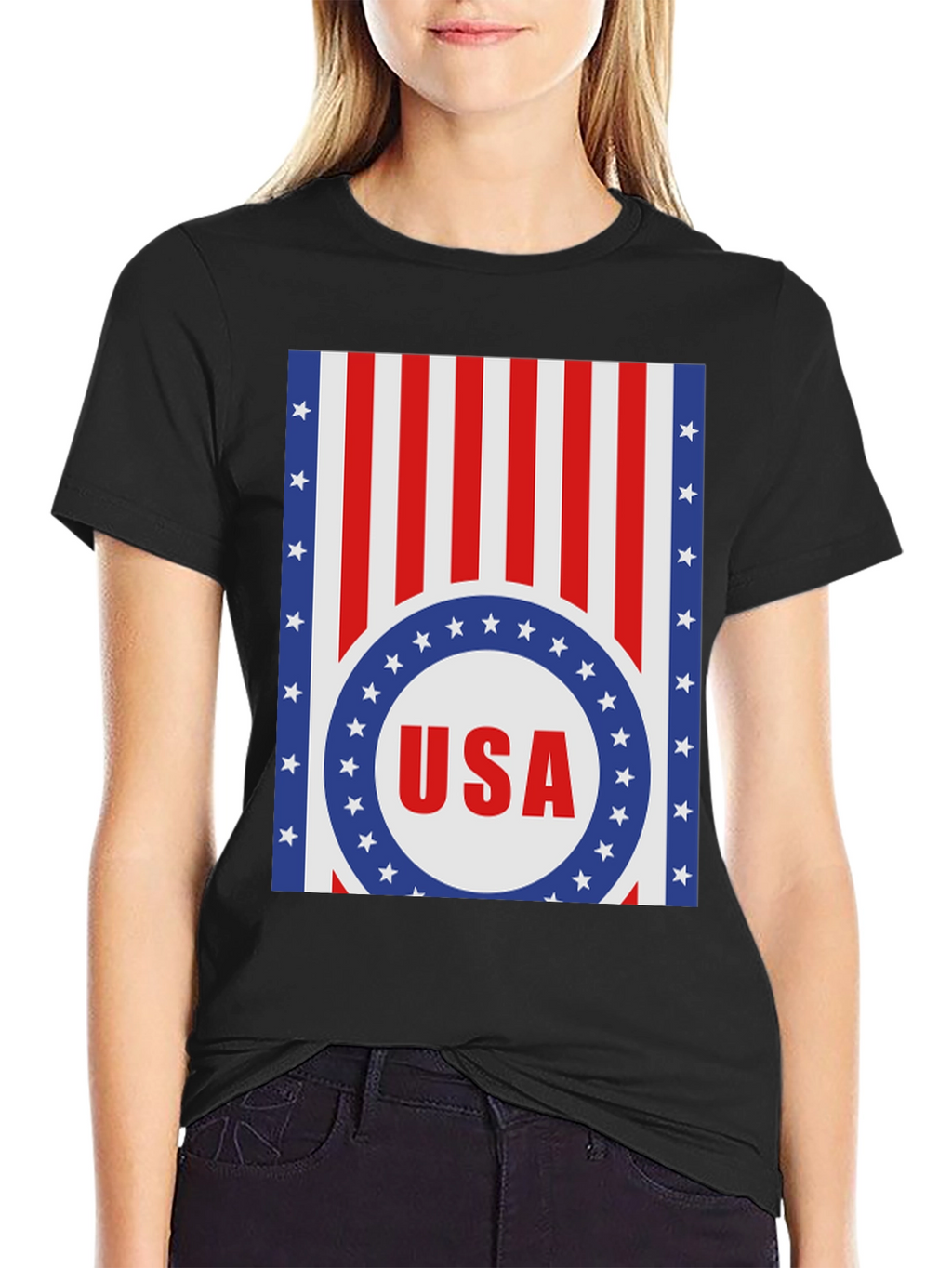 USA Flag Graphic Print T-Shirt