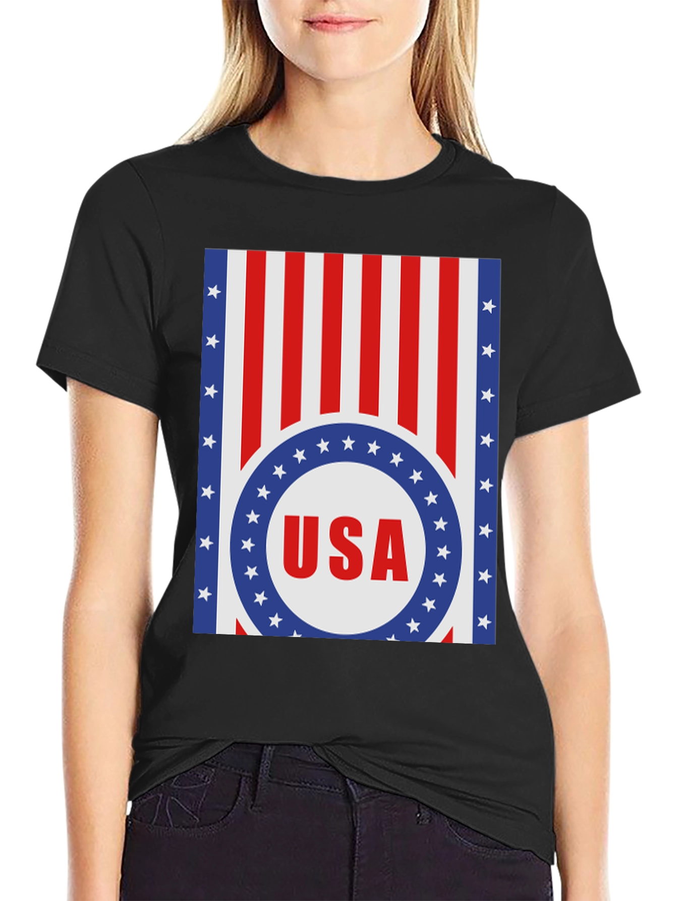 USA Flag Graphic Print T-Shirt